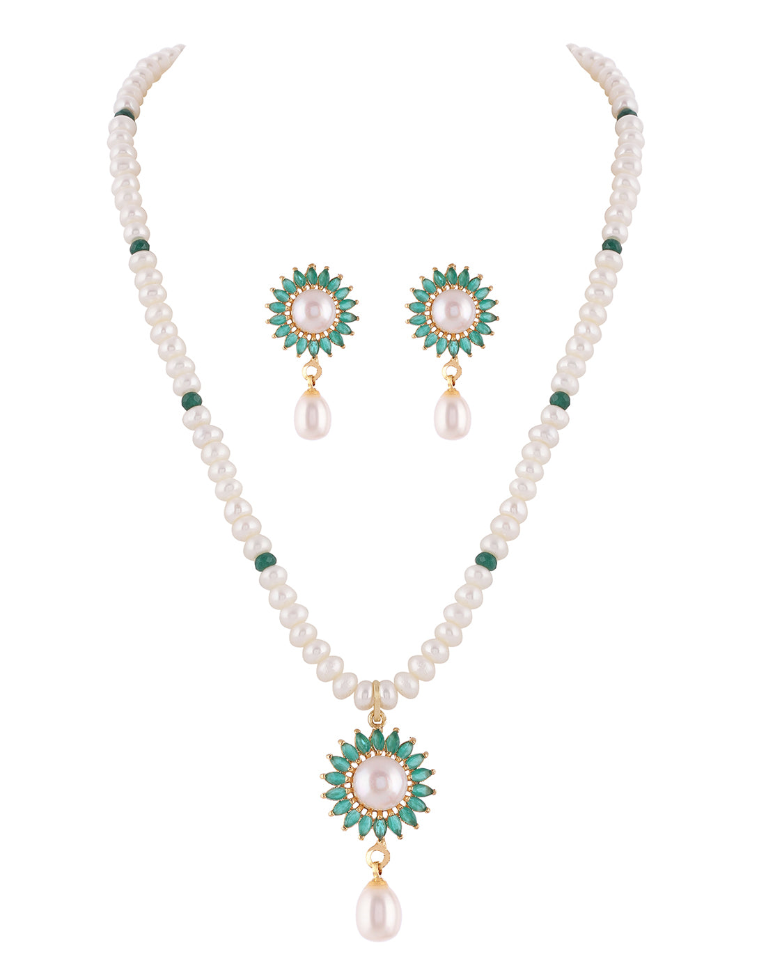 Real Natural Fresh Water Single String Pearl Set With Certificate(D.No ADPRLS985)