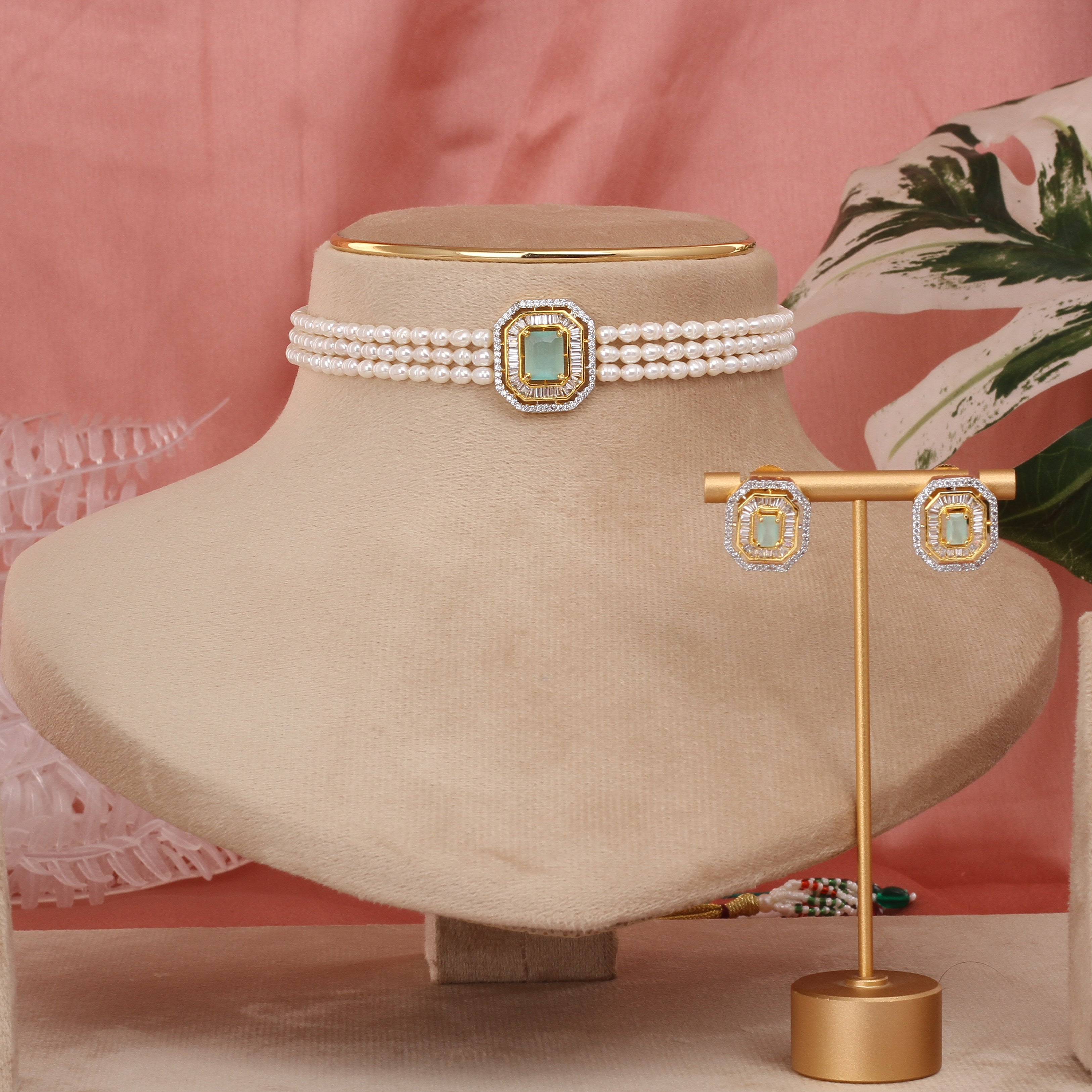 Authentic Real Natural Fresh Water Pearls Choker Set With Certificate(D.No CKR618)