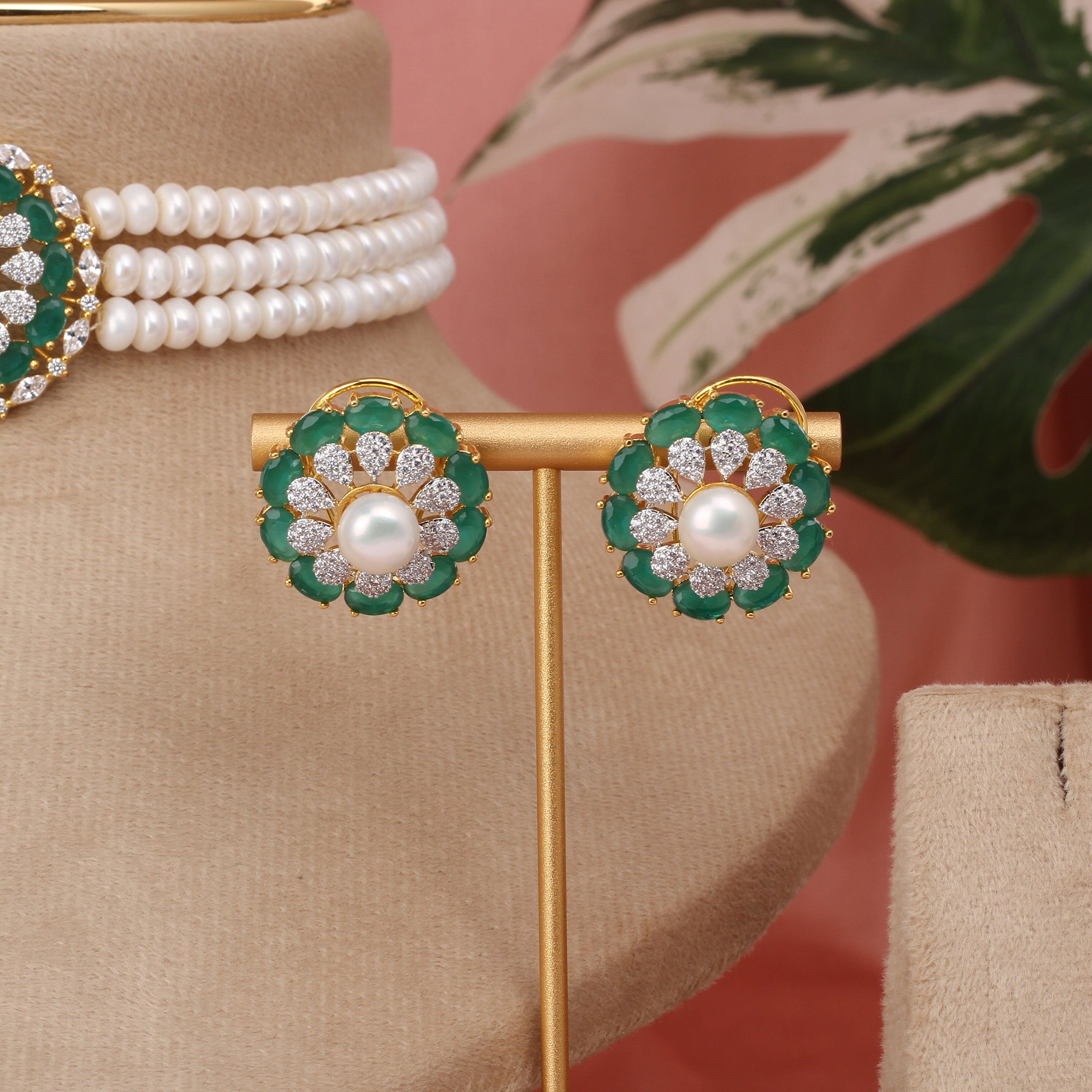 Authentic Real Natural Fresh Water Pearls Choker Set With Certificate(D.No CKR650)