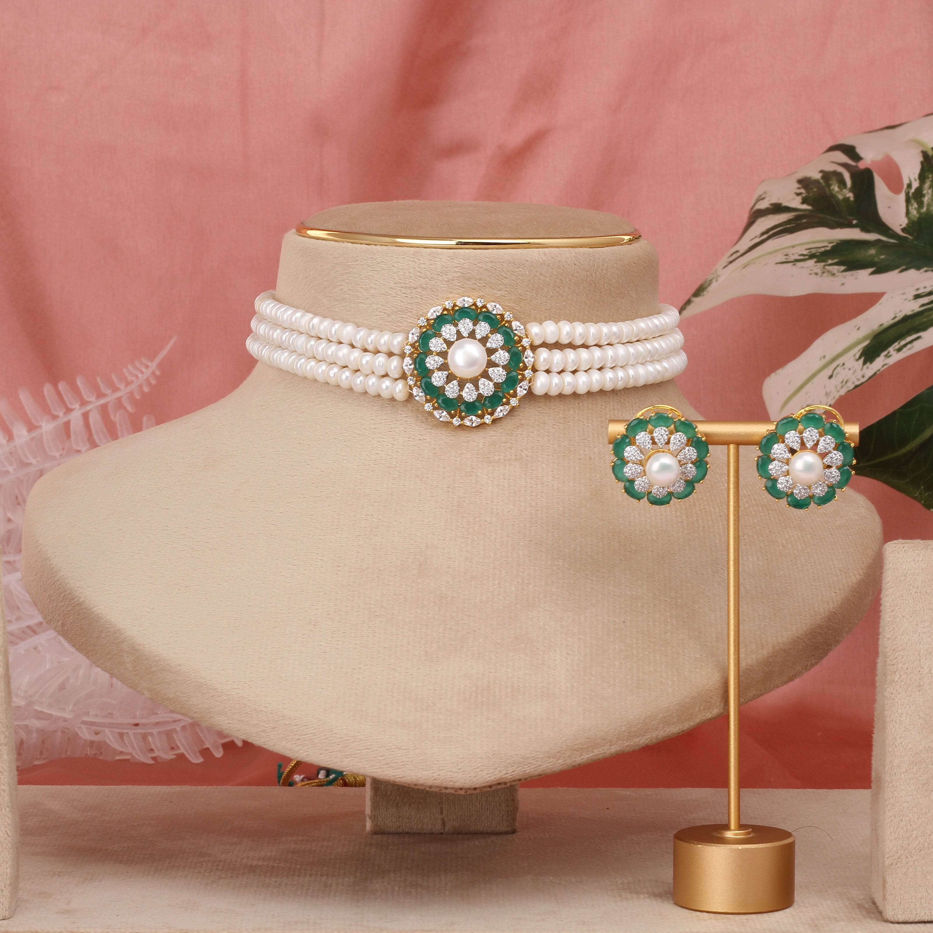 Authentic Real Natural Fresh Water Pearls Choker Set With Certificate(D.No CKR650)