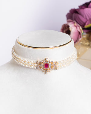 Authentic Real Natural Fresh Water Pearls Choker Set With Certificate(D.No CKR707)