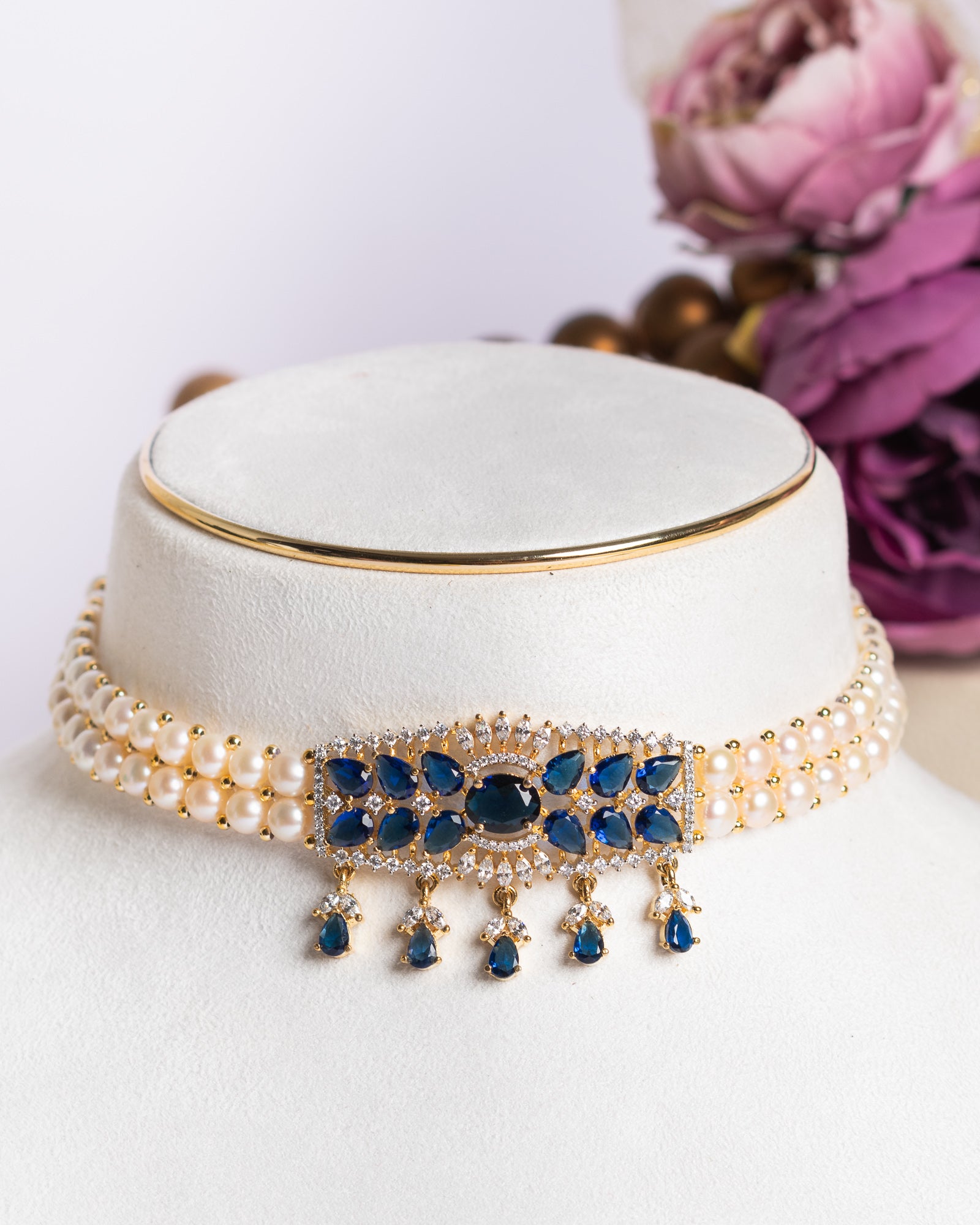 Authentic Real Natural Fresh Water Pearls Choker Set With Certificate(D.No CKR708)
