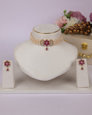 Authentic Real Natural Fresh Water Pearls Choker Set With Certificate(D.No CKR710)