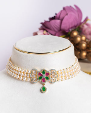 Authentic Real Natural Fresh Water Pearls Choker Set With Certificate(D.No CKR711)
