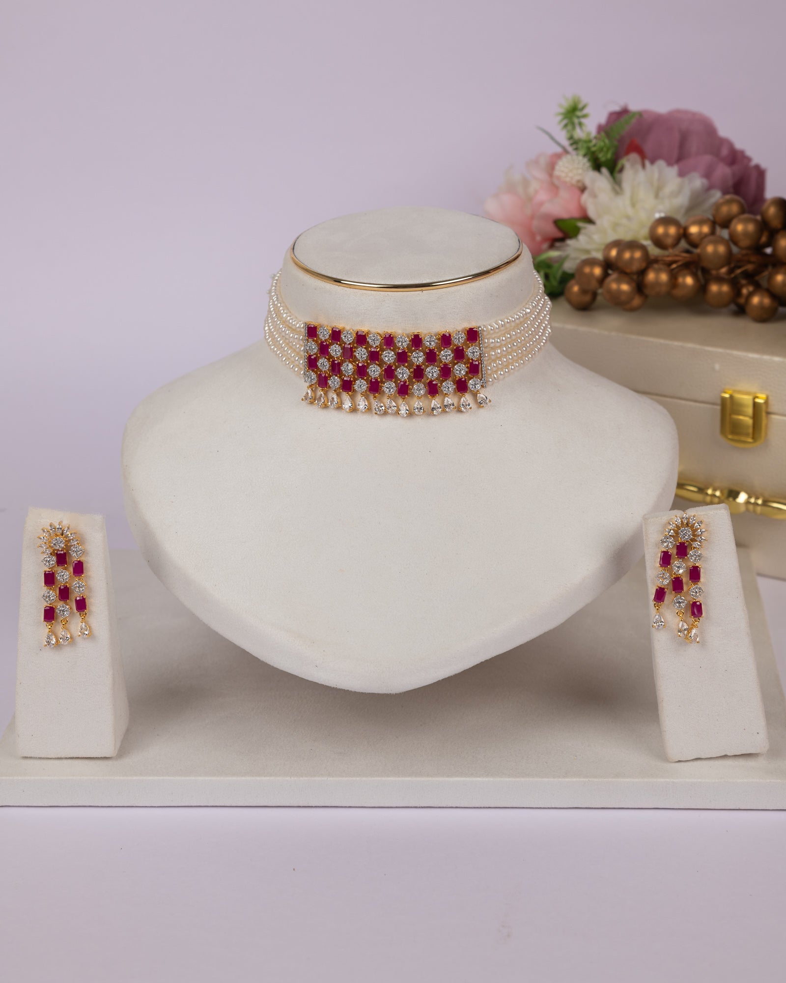 Authentic Real Natural Fresh Water Pearls Choker Set With Certificate(D.No CKR713)