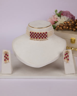 Authentic Real Natural Fresh Water Pearls Choker Set With Certificate(D.No CKR713)