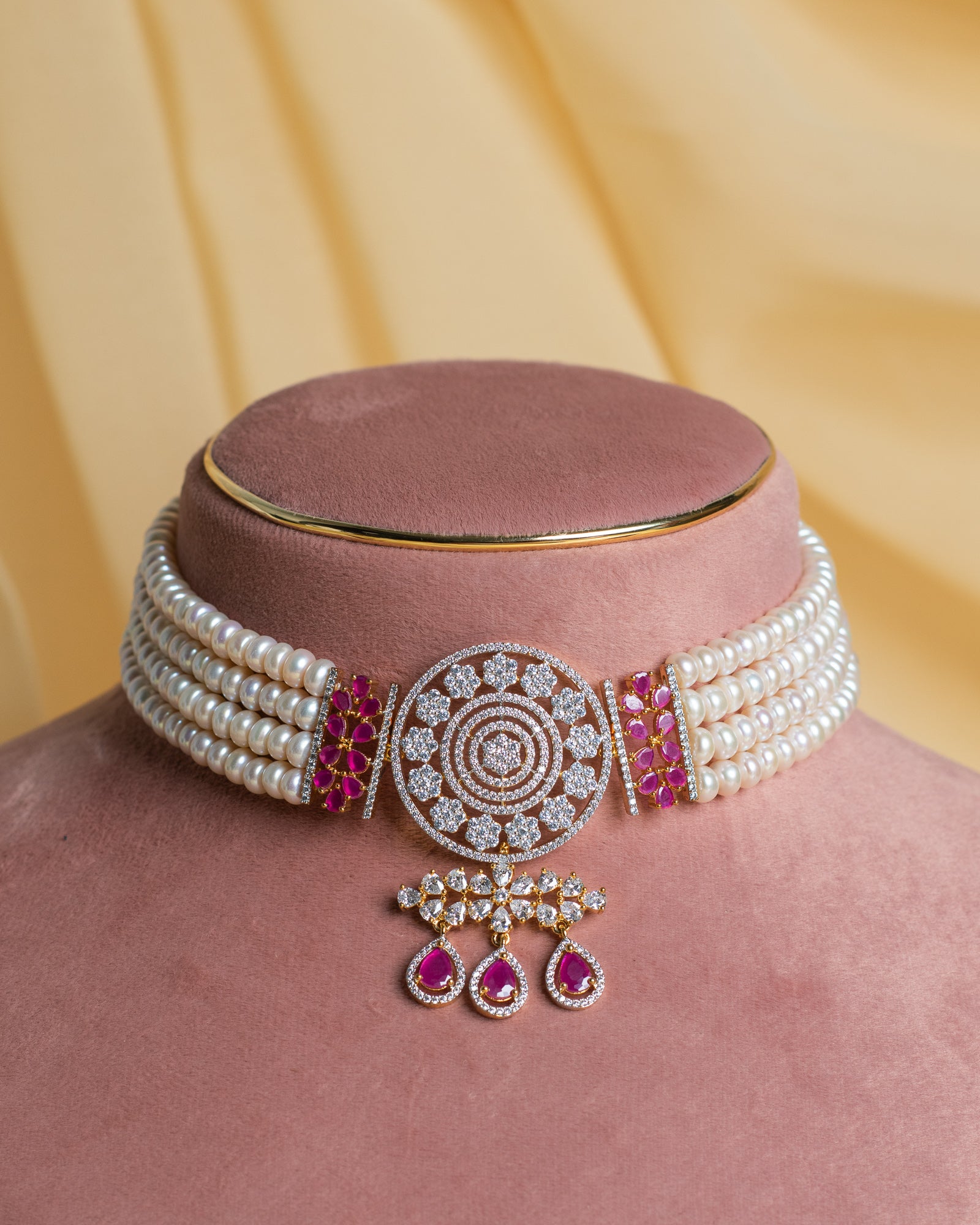Authentic Real Natural Fresh Water Pearls Choker Set With Certificate(D.No CKR727)