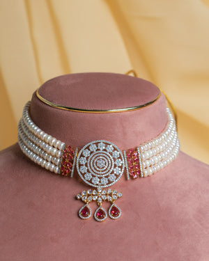 Authentic Real Natural Fresh Water Pearls Choker Set With Certificate(D.No CKR729)