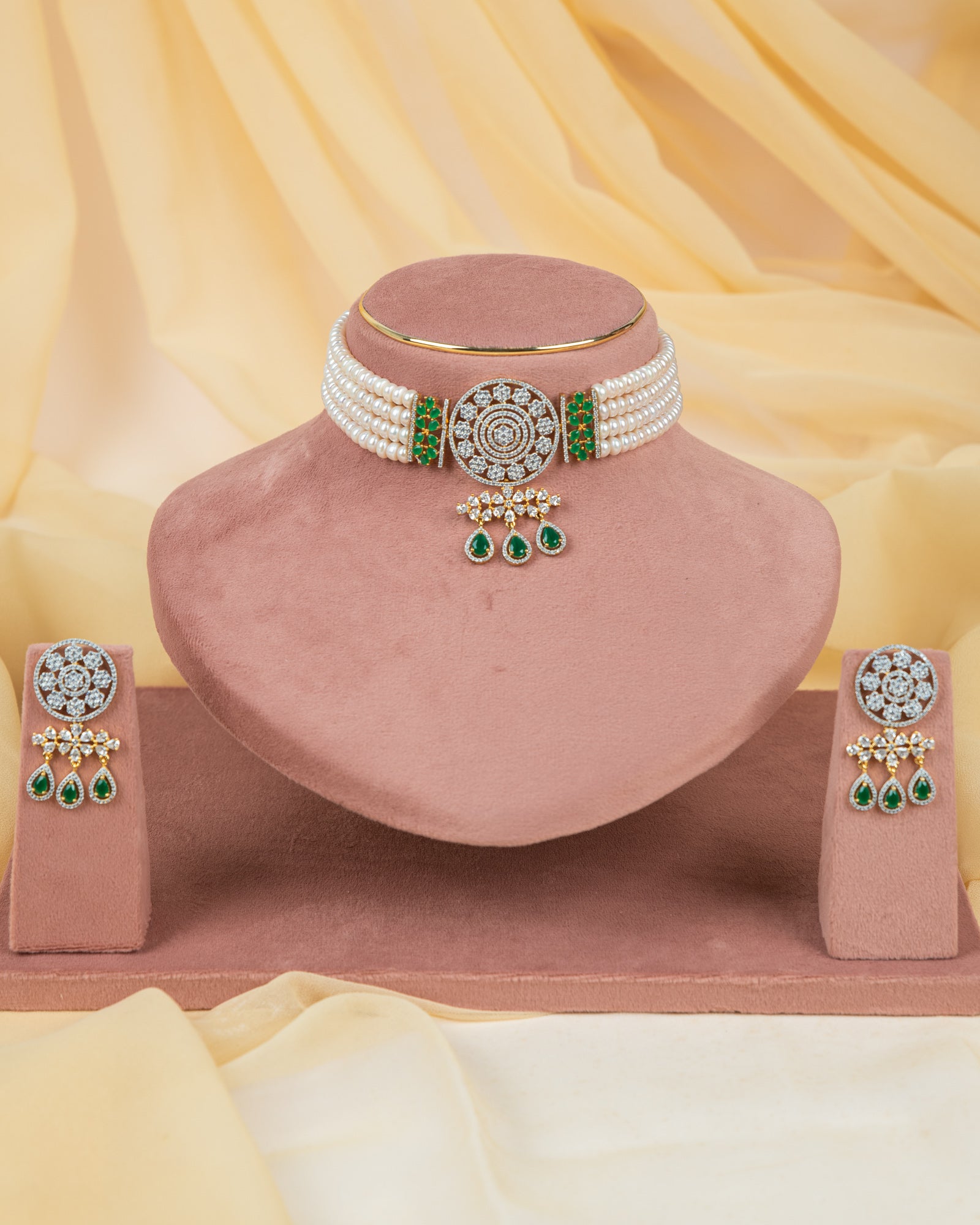 Authentic Real Natural Fresh Water Pearls Choker Set With Certificate(D.No CKR730)