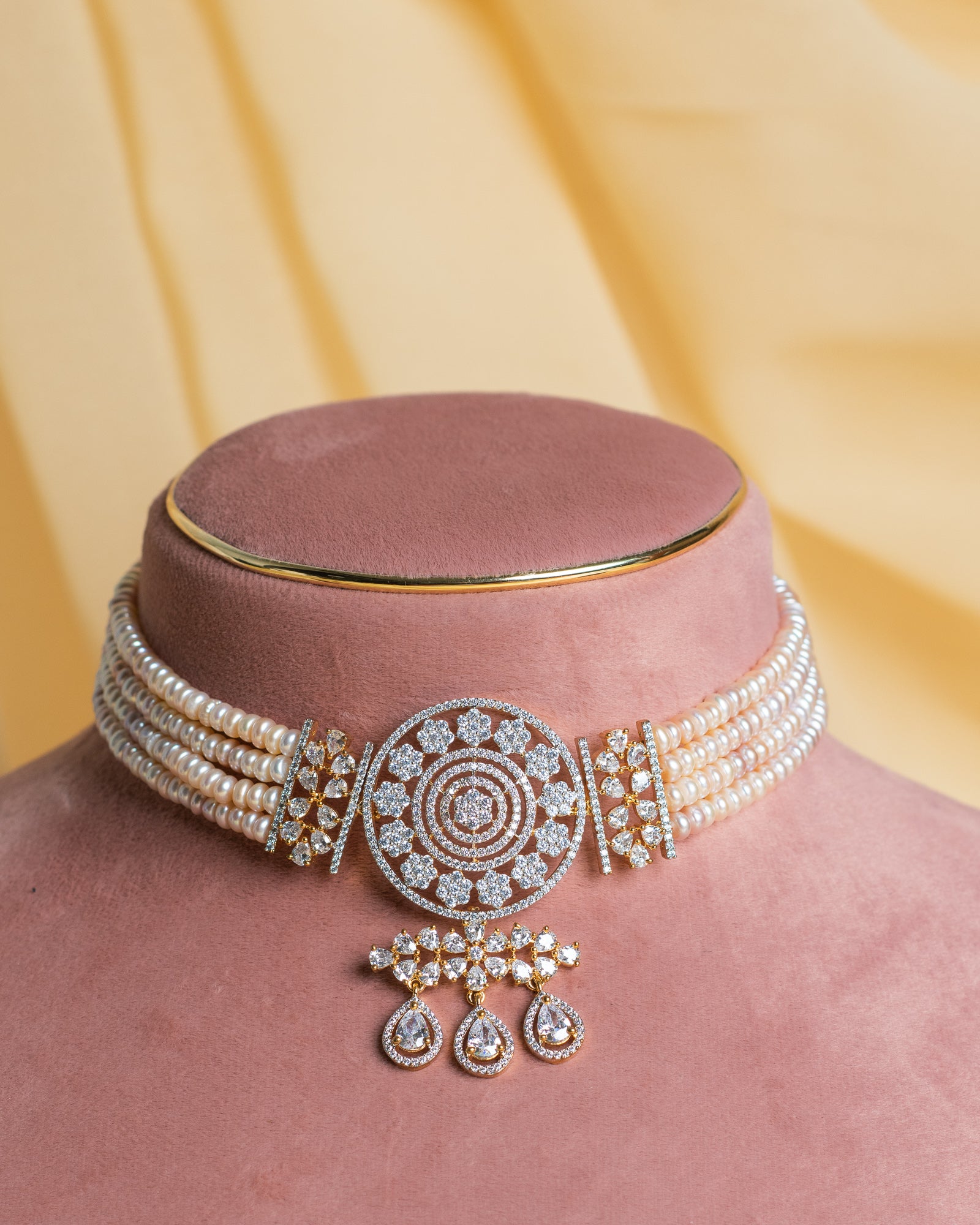 Authentic Real Natural Fresh Water Pearls Choker Set With Certificate(D.No CKR732)