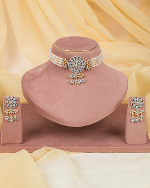 Authentic Real Natural Fresh Water Pearls Choker Set With Certificate(D.No CKR732)