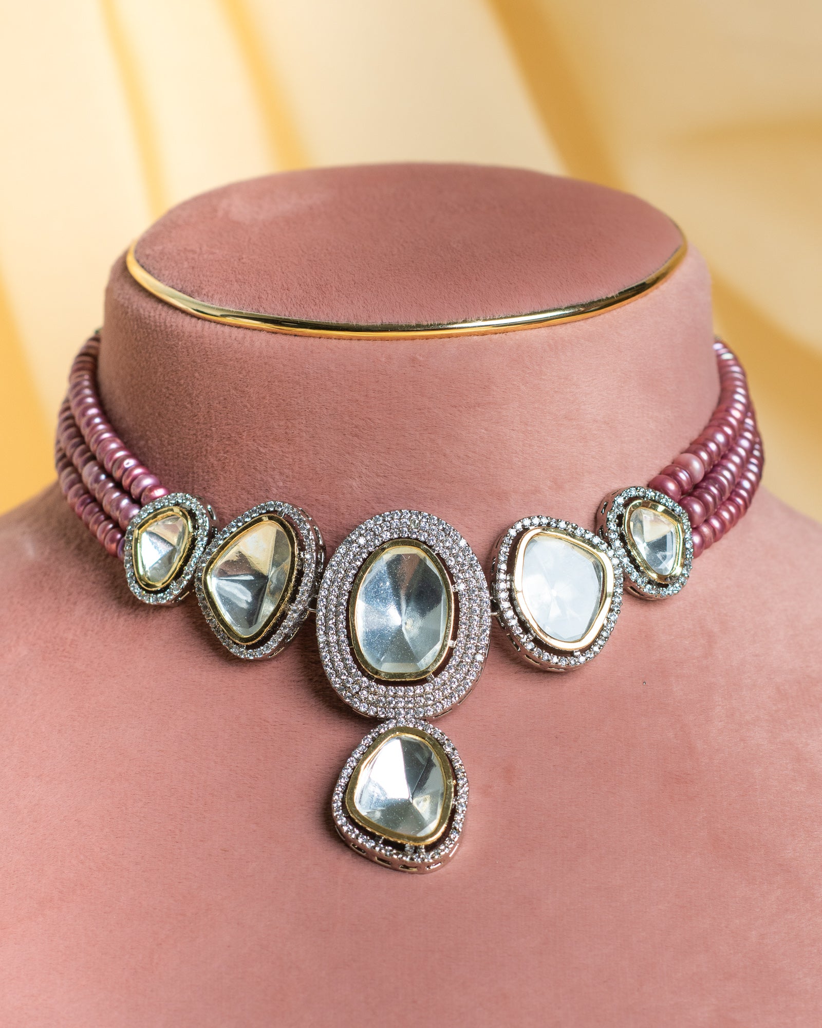 Authentic Real Natural Fresh Water Pearls Choker Set With Certificate(D.No CKR737)