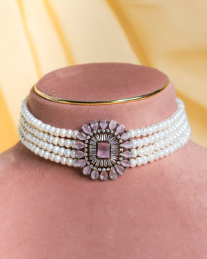 Authentic Real Natural Fresh Water Pearls Choker Set With Certificate(D.No CKR740)