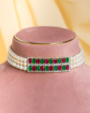 Authentic Real Natural Fresh Water Pearls Choker Set With Certificate(D.No CKR741)
