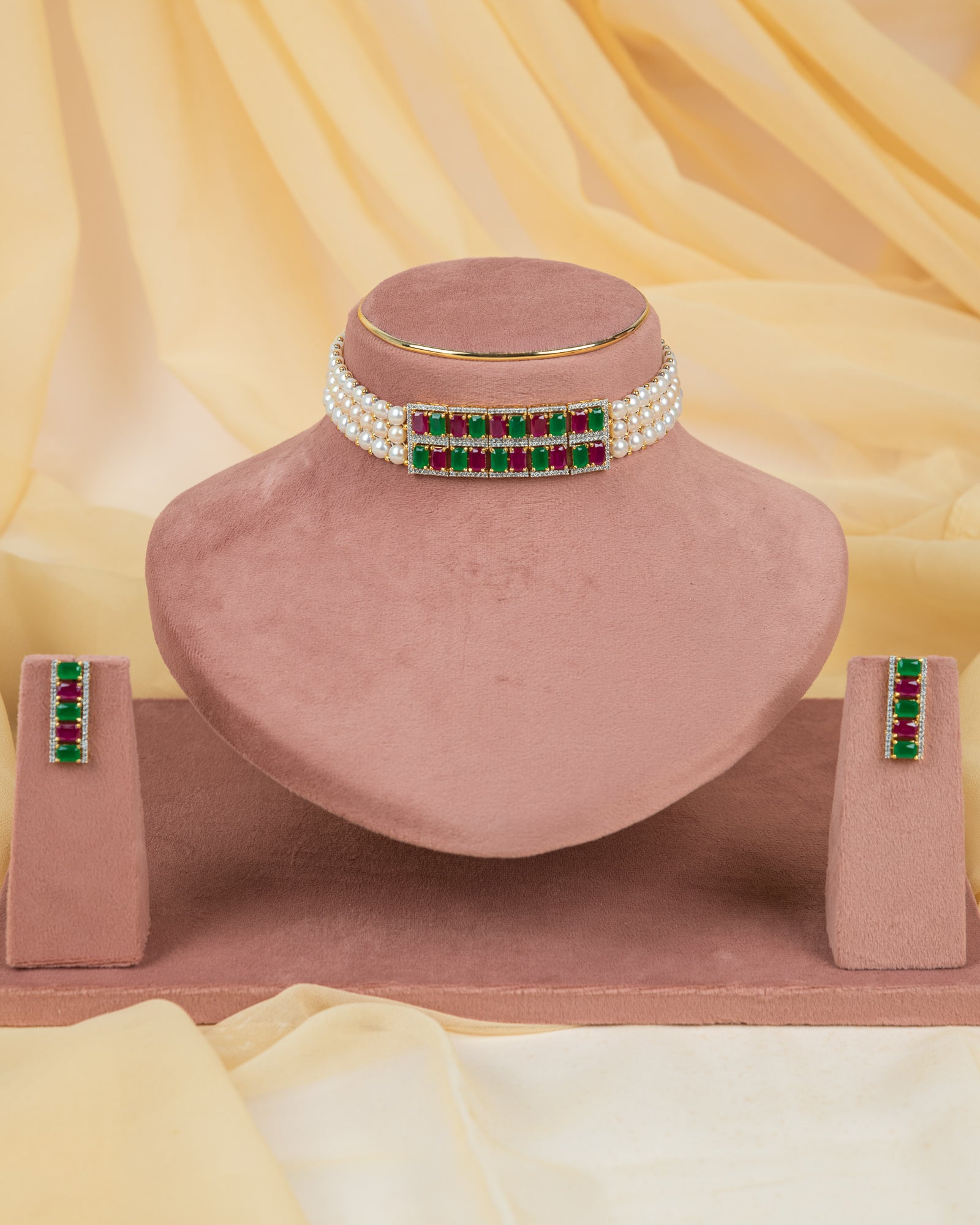 Authentic Real Natural Fresh Water Pearls Choker Set With Certificate(D.No CKR741)