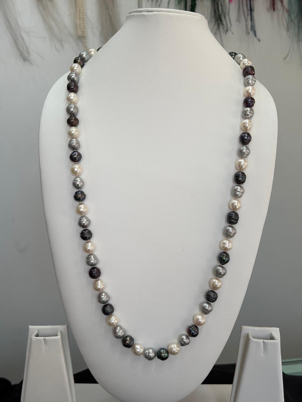 Long Length 30 Inches Authentic Real Natural Fresh Water knotted Pearls Mala With Certificate(D.No NPS177)