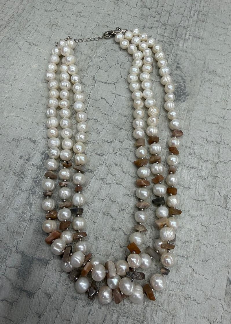 Exclusive Authentic Real Natural Fresh Water knotted Pearls Mala With Certificate(D.No NPS186)