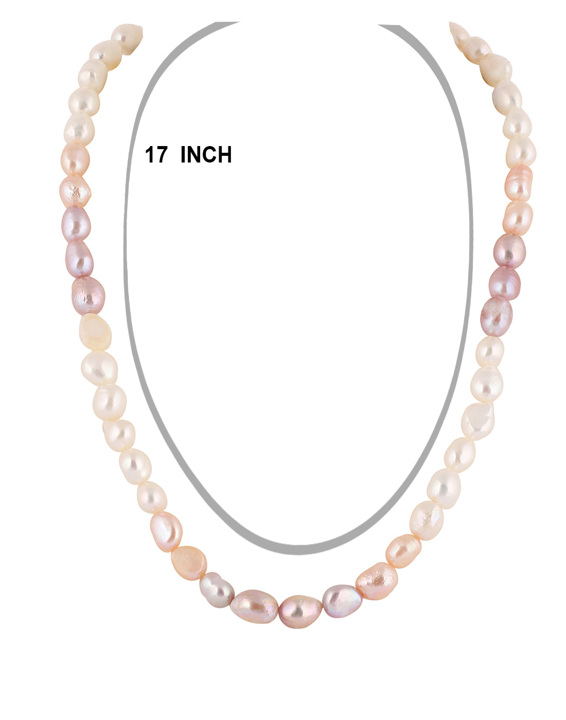 Real Natural Fresh Water Single Line Plain Barook Pearl Mala Set With Certificate(D.No NPS257)