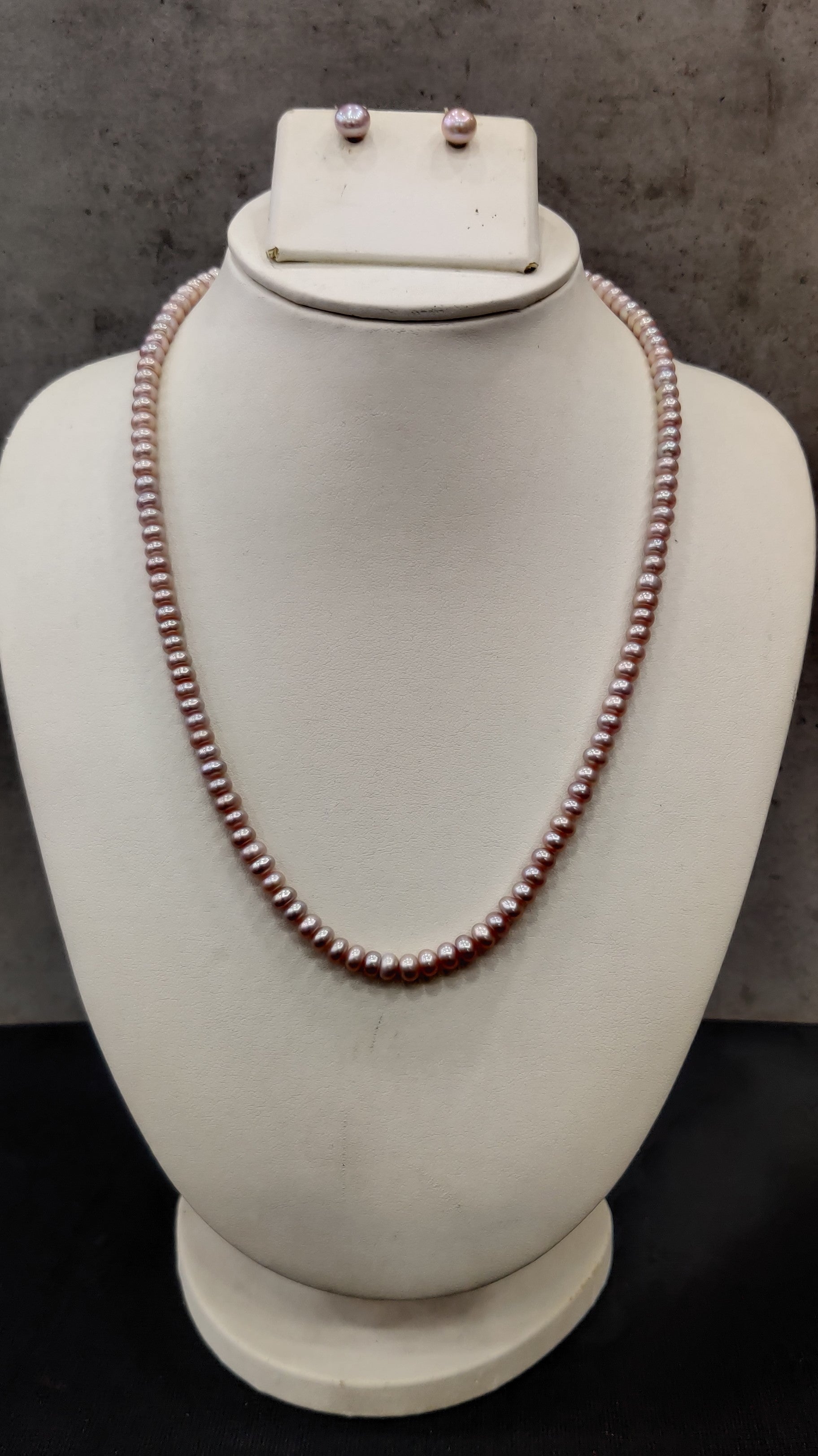 Authentic Real Natural Fresh Water Single Line Pearls Mala Set 3 MM With Certificate(D.No NPS341)