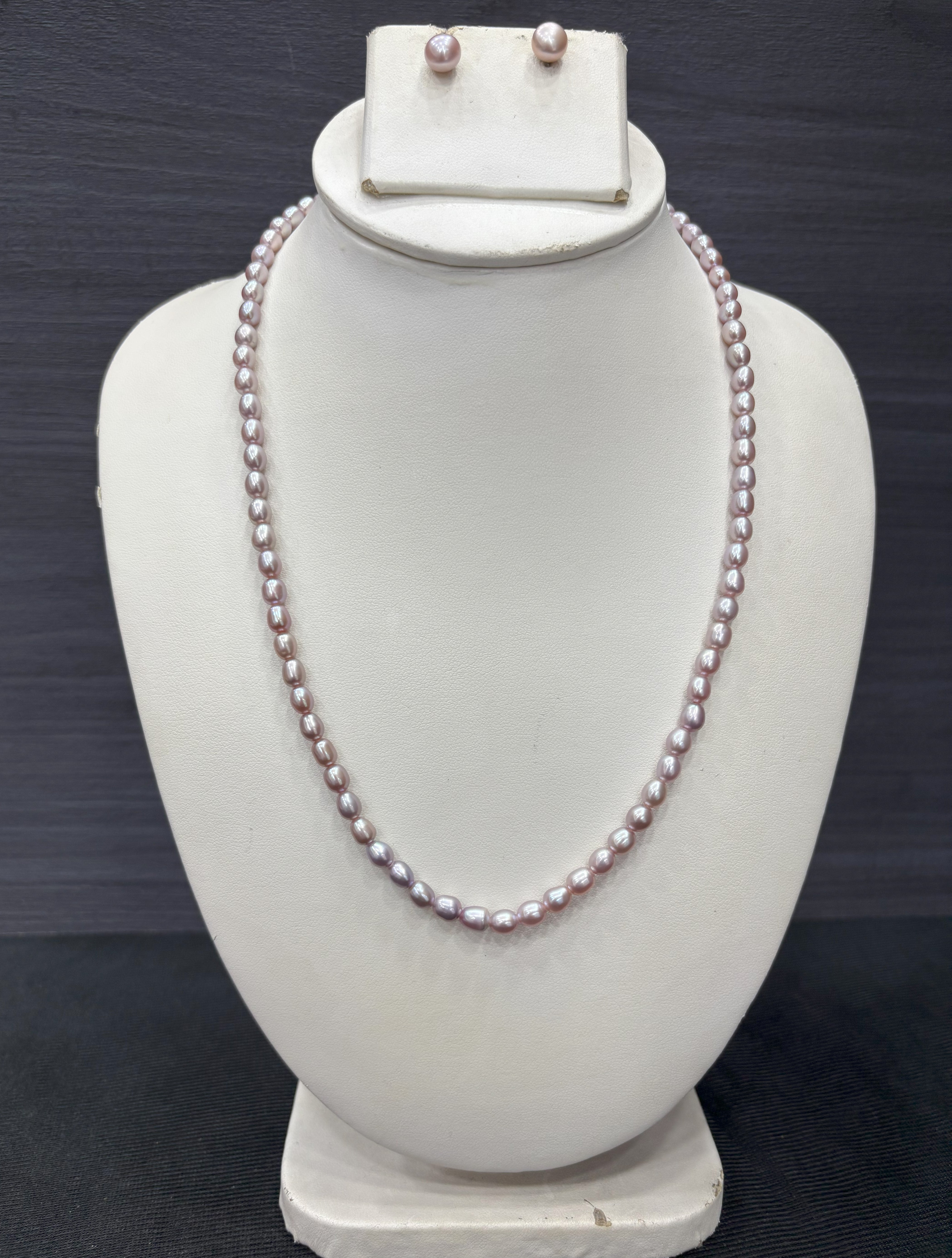 Authentic Real Natural Fresh Water Single Line Pearls Mala Set 3 To 4 MM With Certificate(D.No NPS353)