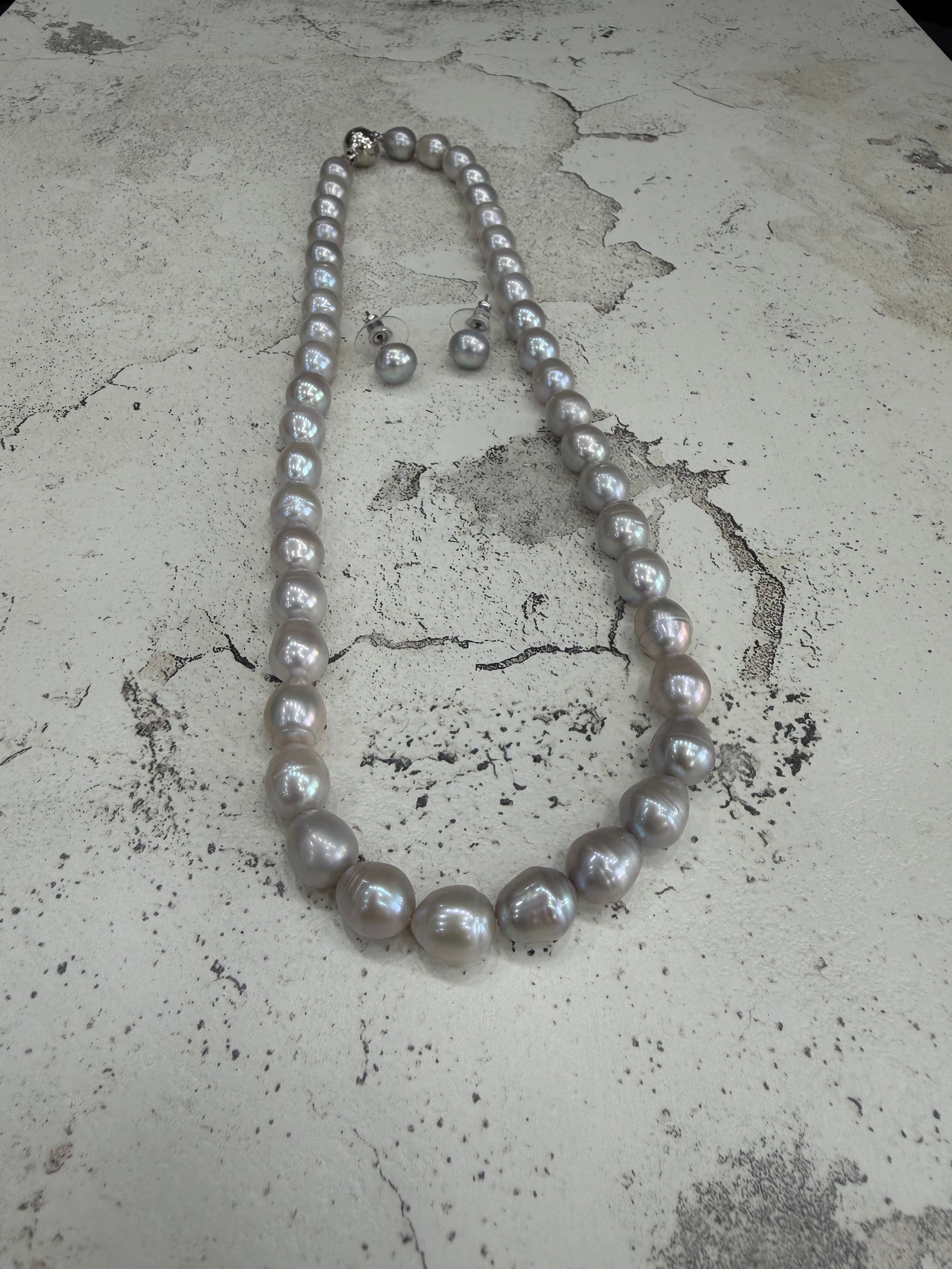 Authentic Real Natural Fresh Water Single Line Pearls Mala Set 7 To 8 MM With Certificate(D.No NPS358)