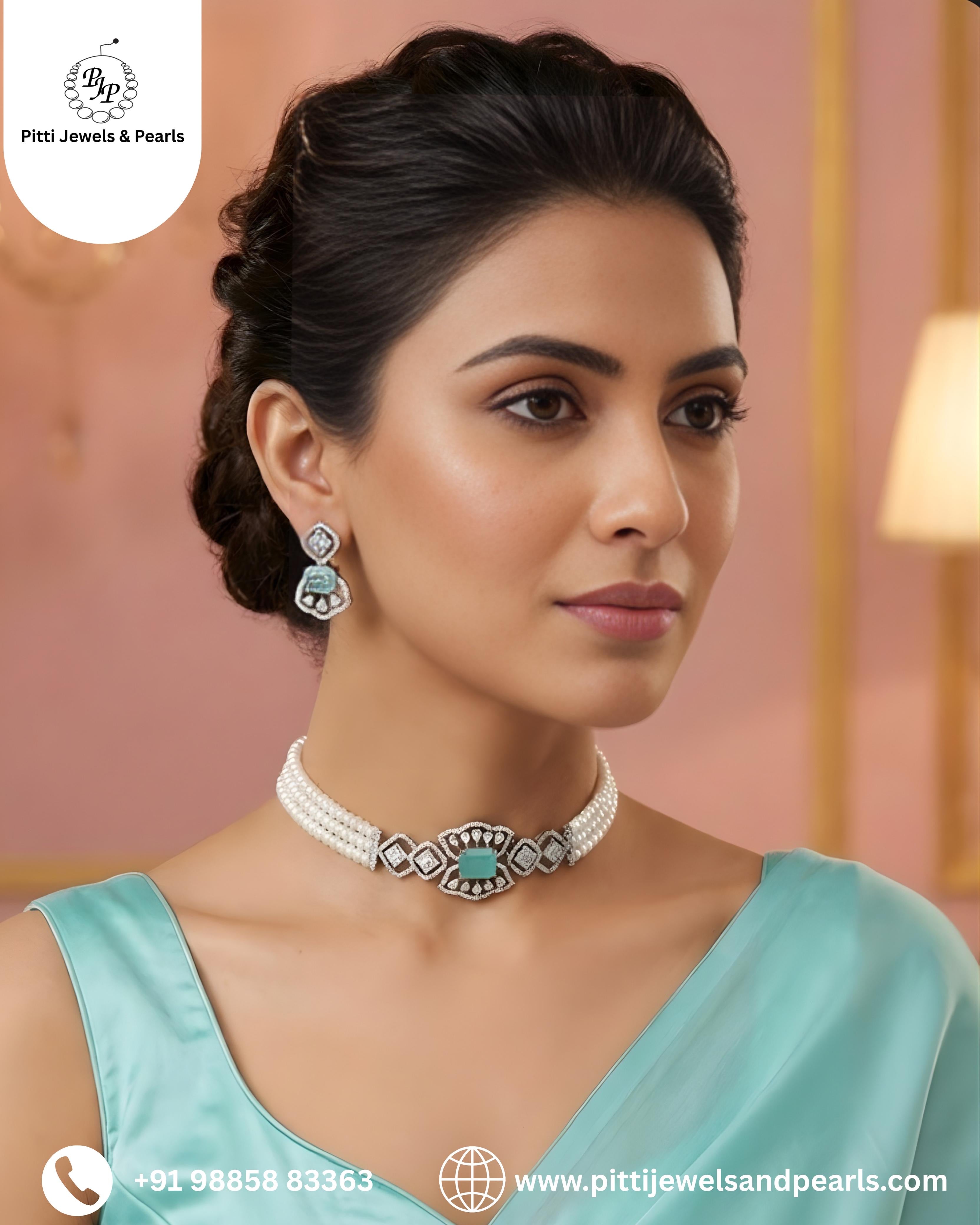 Authentic Real Natural Fresh Water Pearls Choker Set With Certificate(D.No CKR632)