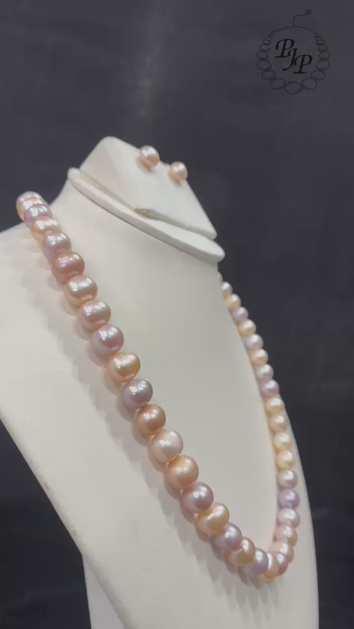 Real Natural Fresh Water Single Line 10 MM Plain Pearl Mala For Women With Certificate
